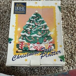 Christmas Tree Platter - Green and Red